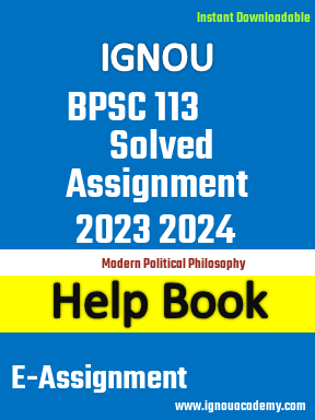 IGNOU BPSC 113 Solved Assignment 2023 2024